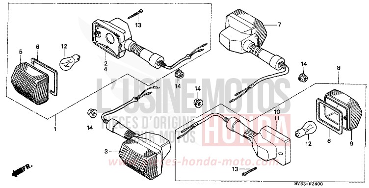 BLINKER von CB1300 Super Bold'or ABS TASMANIA GREEN ME (G142) von 1994